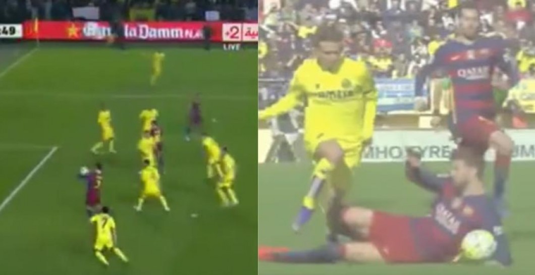 Las dos acciones en las que el árbitro benefició a Piqué en Villarreal