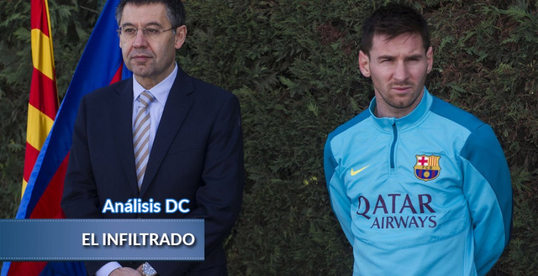 Messi y Bartomeu durante un acto oficial