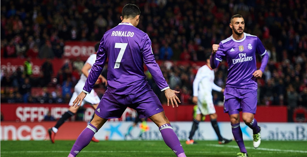 Cristiano celebra un gol contra el Sevilla