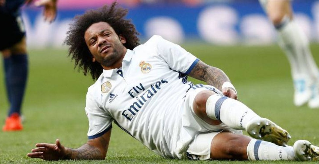 La lesión de Marcelo en el partido ante el Málaga