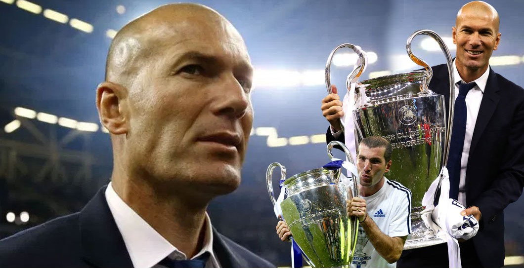 Montaje Zinedine Zidane y Copas de Europa