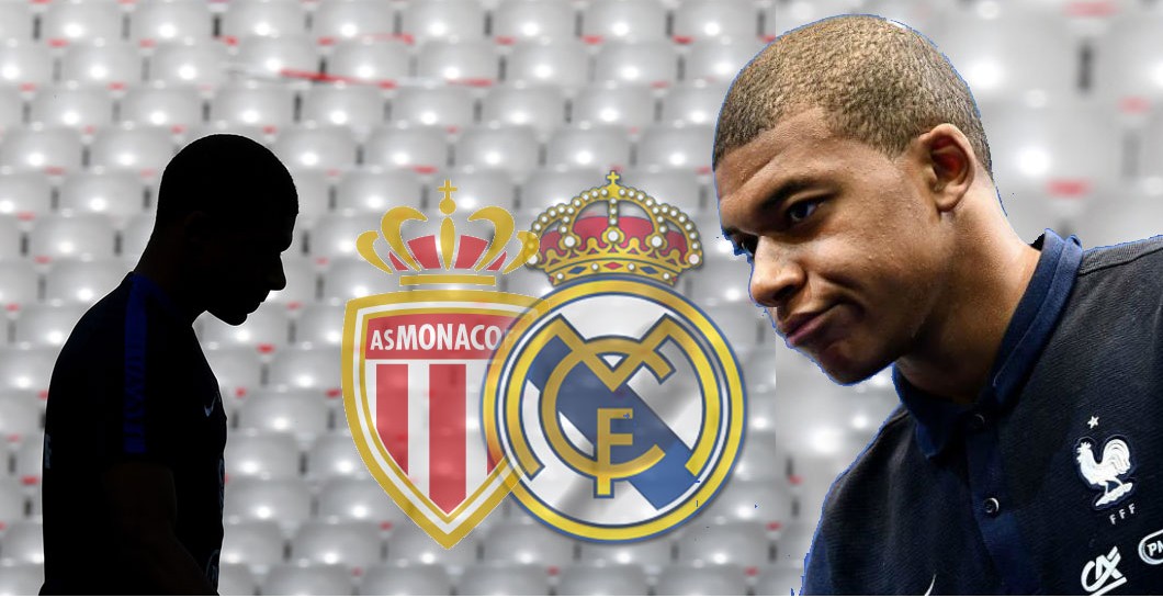Montaje de Mbappé, Real Madrid y Mónaco