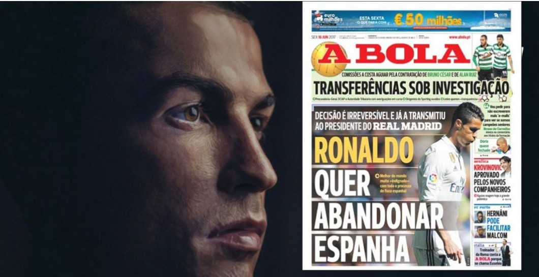 Montaje Cristiano Ronaldo y portada A Bola