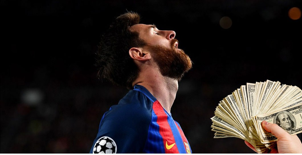 Montaje Leo Messi y dinero