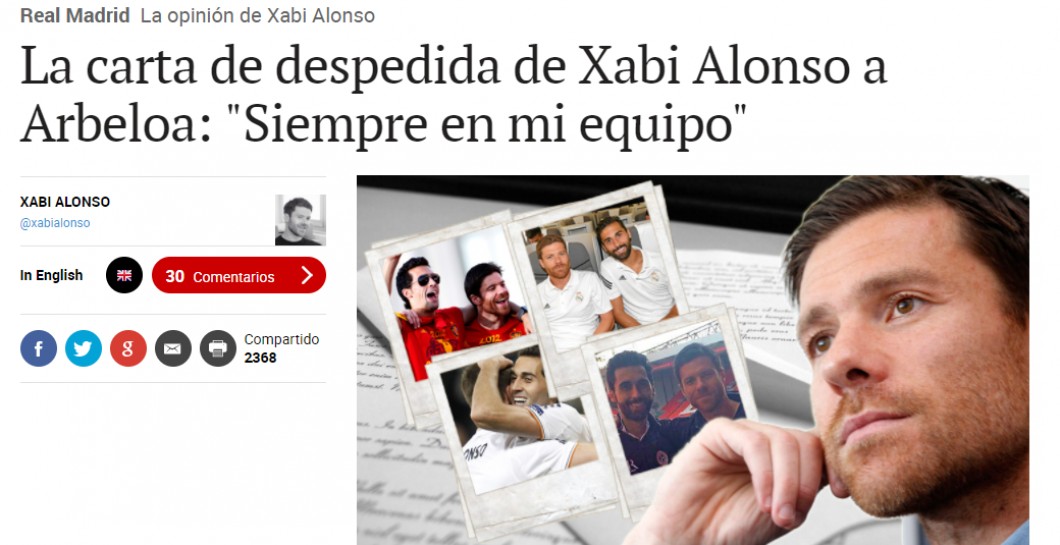 Despedida de Xabi Alonso a Arbeloa