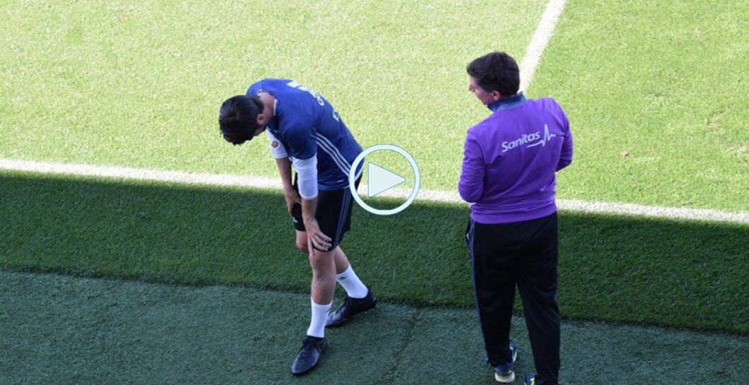 Morata se duele tras el golpe que se llevó en el entrenamiento