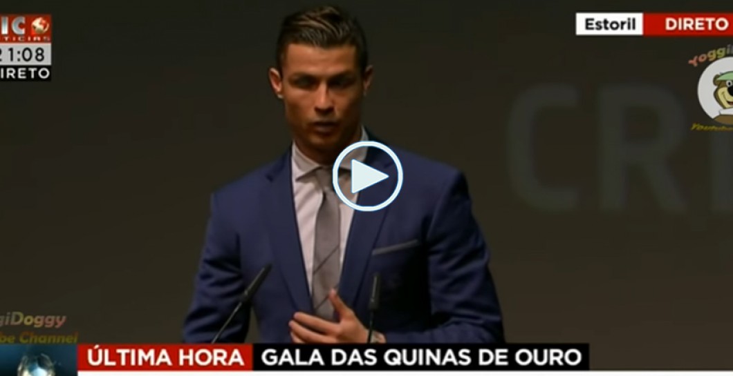 Cristiano durante su discurso en la gala 'Quinas de Oro'