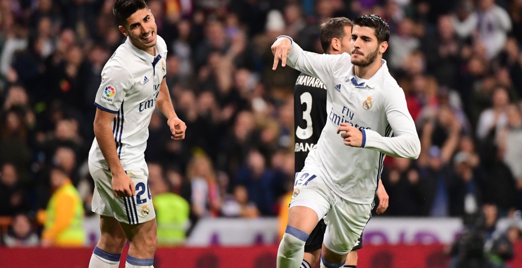 Morata celebra un gol contra el Depor