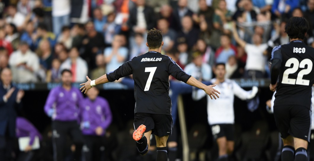 Celebración de Cristiano Ronaldo en Balaídos