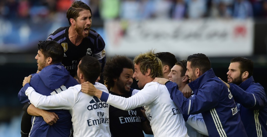 Celebración gol contra Celta de Vigo