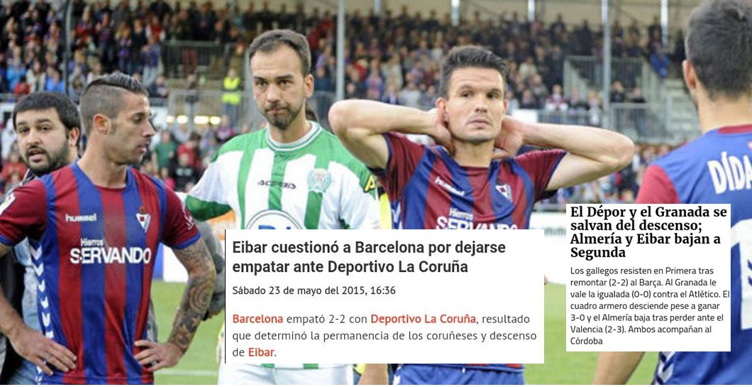 Montaje del Eibar a Segunda