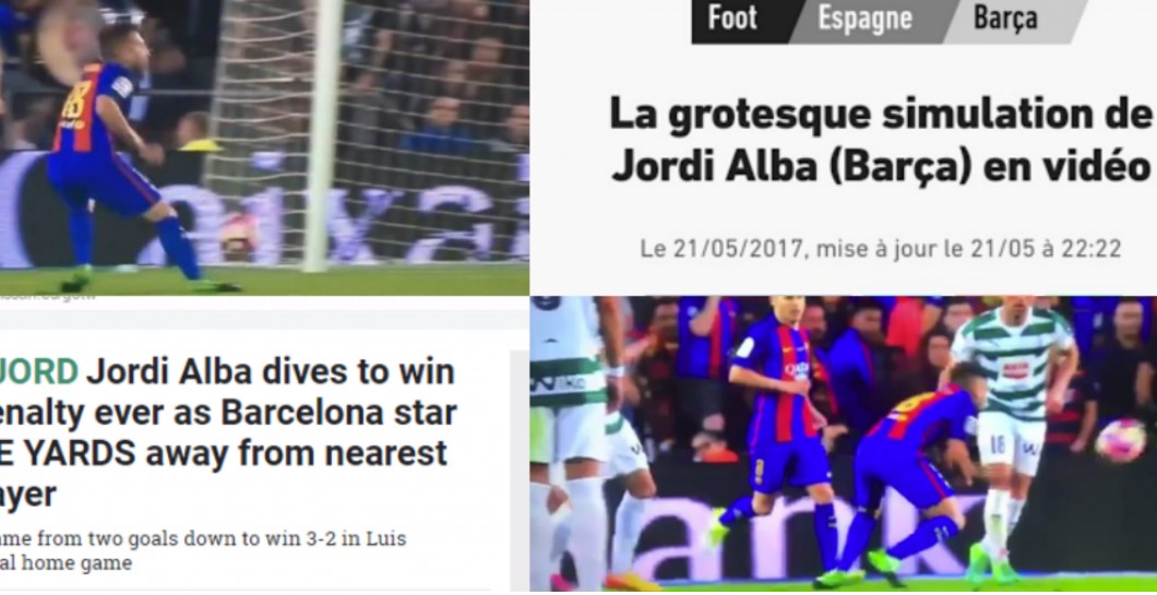 Vergonzoso penalti a Jordi Alba