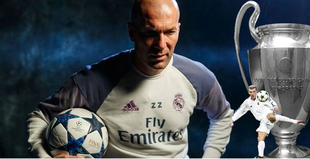Montaje Zinedine Zidane y Copa de Europa