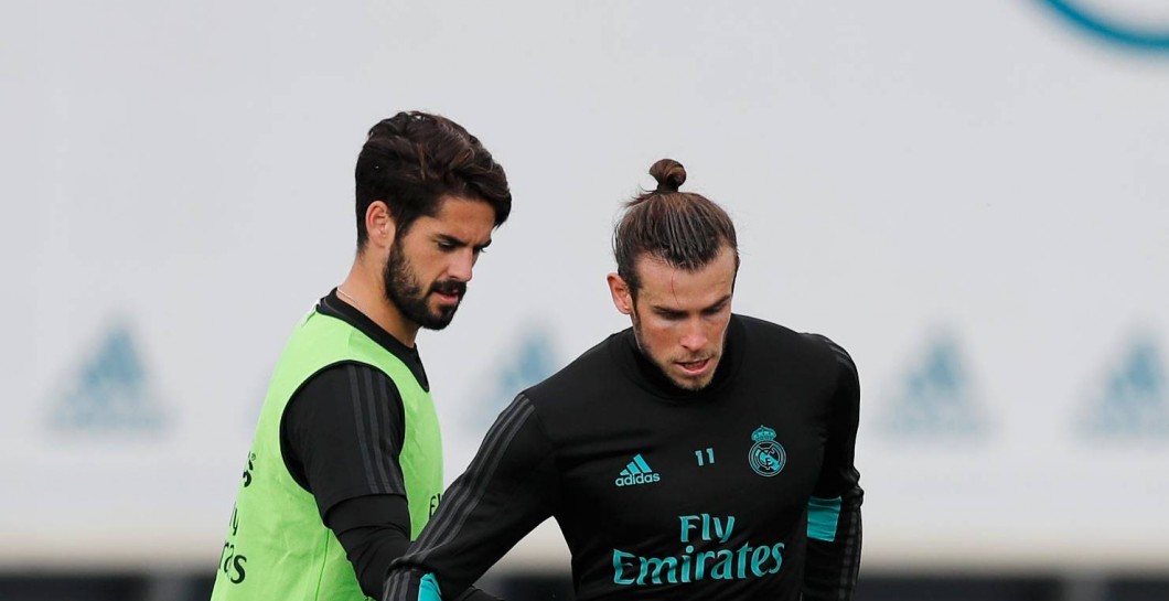 Bale e Isco en el entrenamiento de este viernes