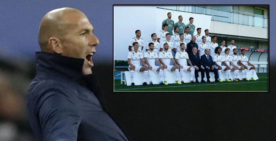 Zidane y toda la plantilla del Real Madrid