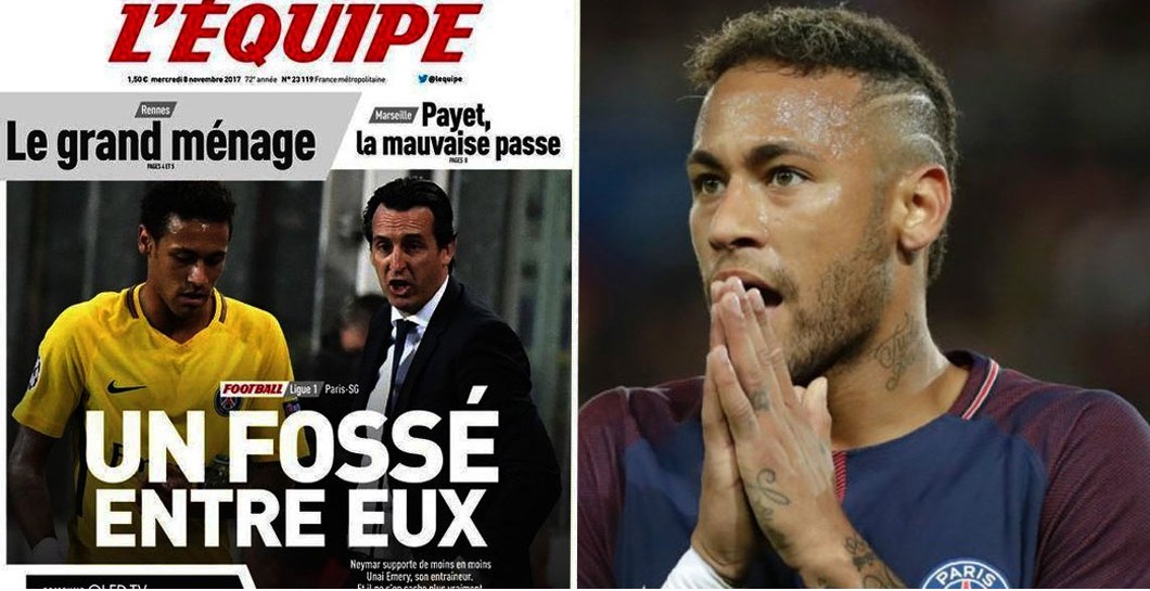 Montaje portada L'Equipe y Neymar