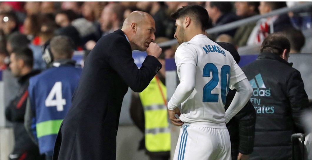Marco Asensio y Zidane