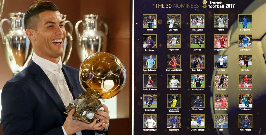 Montaje Cristiano Ronaldo y nominados Balón de Oro