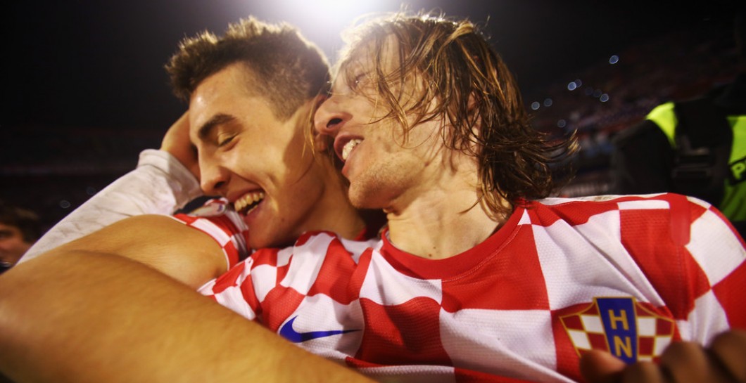 Modric y Kovacic celebran uno éxito con Croacia