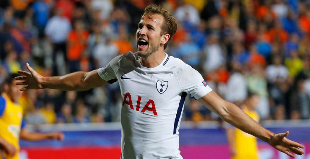 Kane celebra un gol con el Tottenham