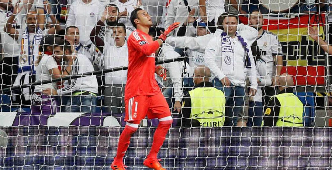 Keylor Navas celebra un gol del Real Madrid