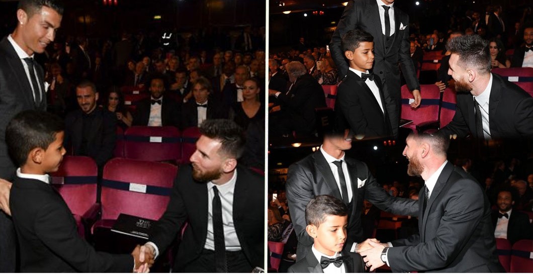 Montaje saludo Cristiano Jr a Messi