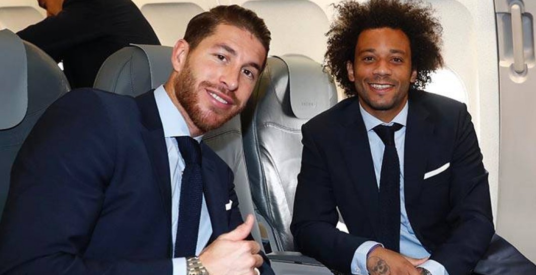 Ramos y Marcelo en el viaje del equipo a Londres