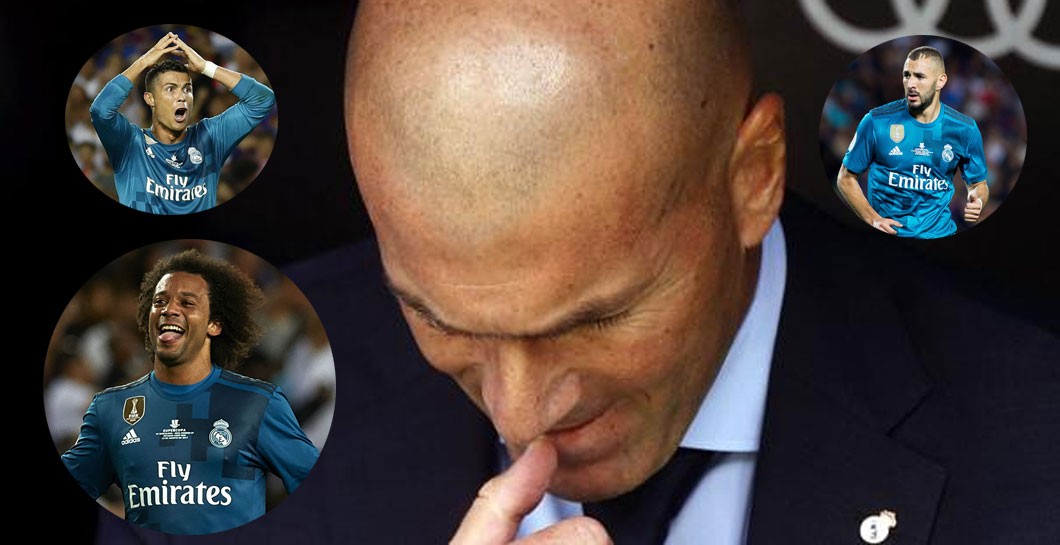 Montaje Zidane y baja de Cristiano Ronaldo, Marcelo y Benzema