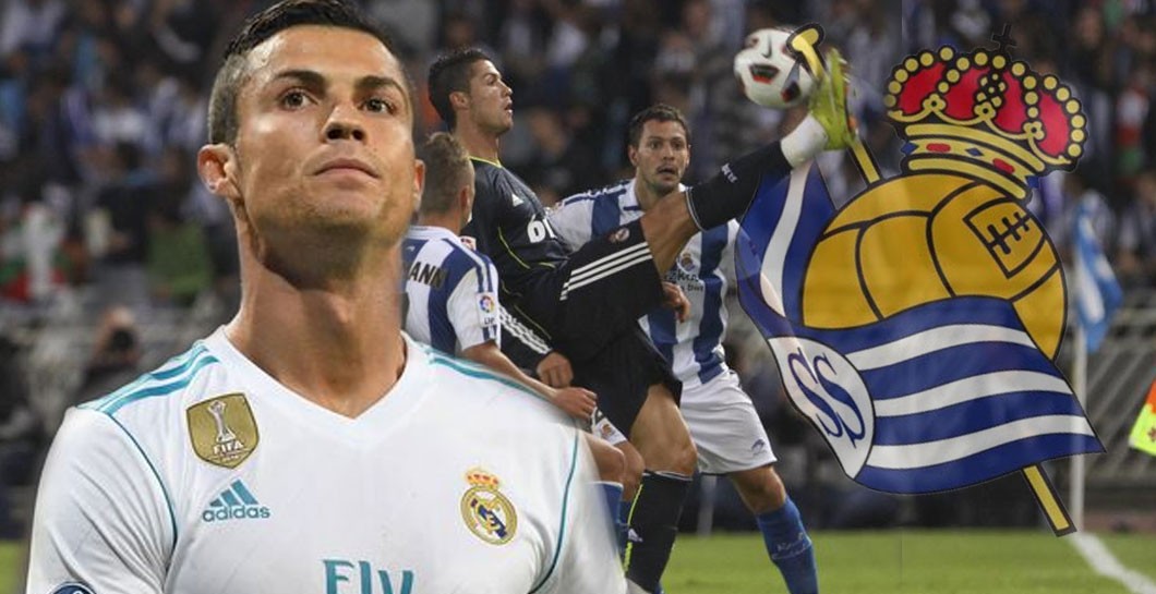 Montaje de Cristiano Ronaldo y escudo Real Sociedad
