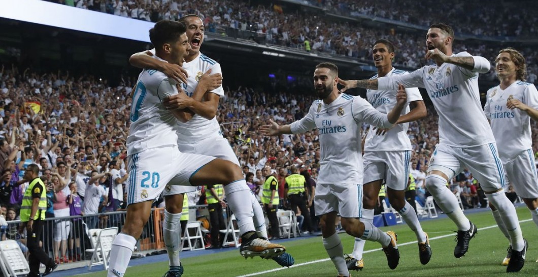 Real Madrid celebrando gol de Asensio