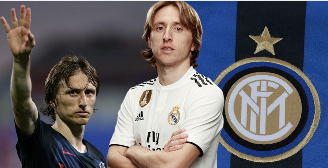 Luka Modric y escudo del Inter