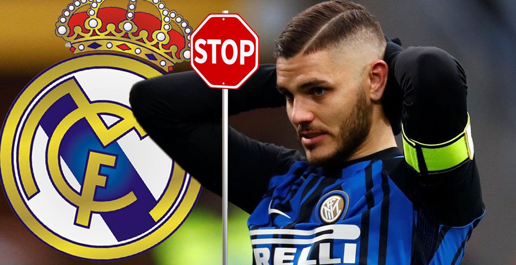 Stop Icardi y escudo Real Madrid