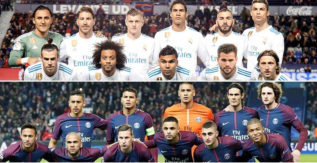 Onces de Real Madrid y PSG