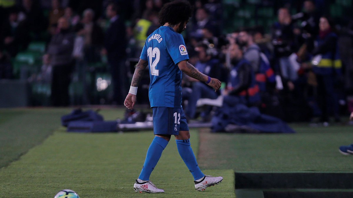 Marcelo se retiró lesionado del Benito Villamarín