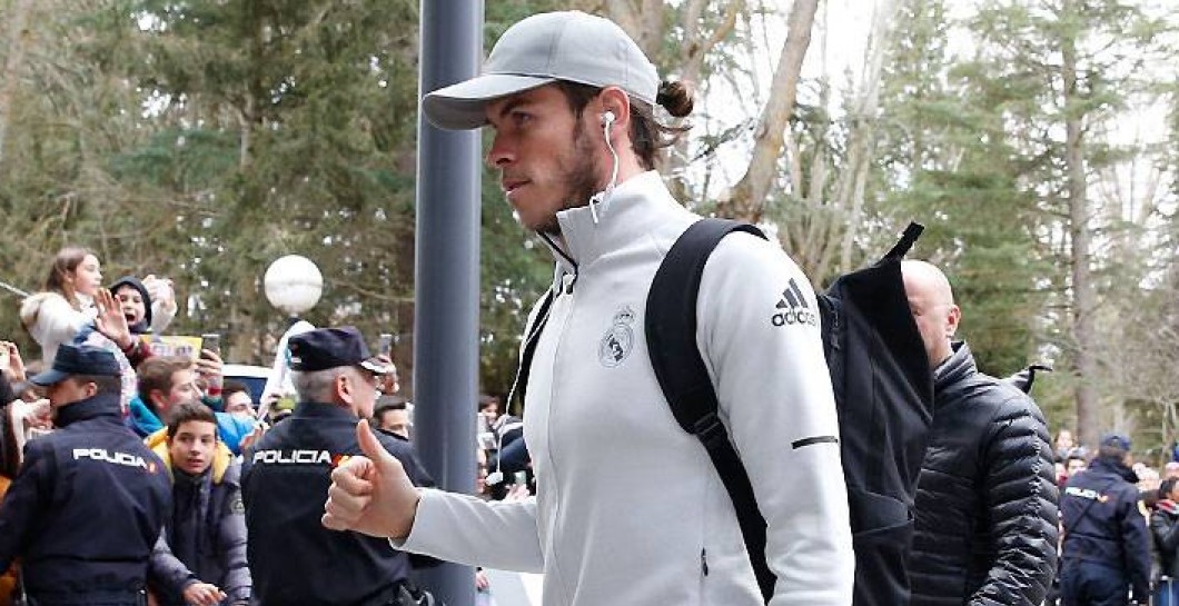 Gareth Bale en su llegada a Soria
