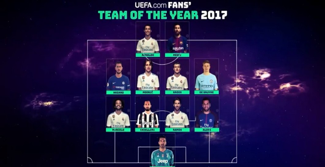 '11' ideal de 2017 según los usuarios de UEFA.com