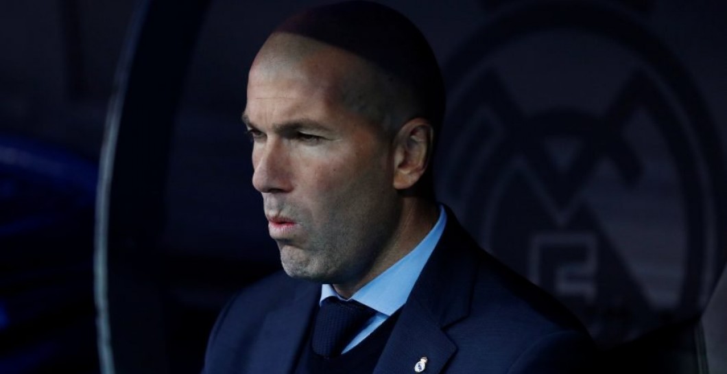 Zidane en un partido en el Bernabéu de esta temporada