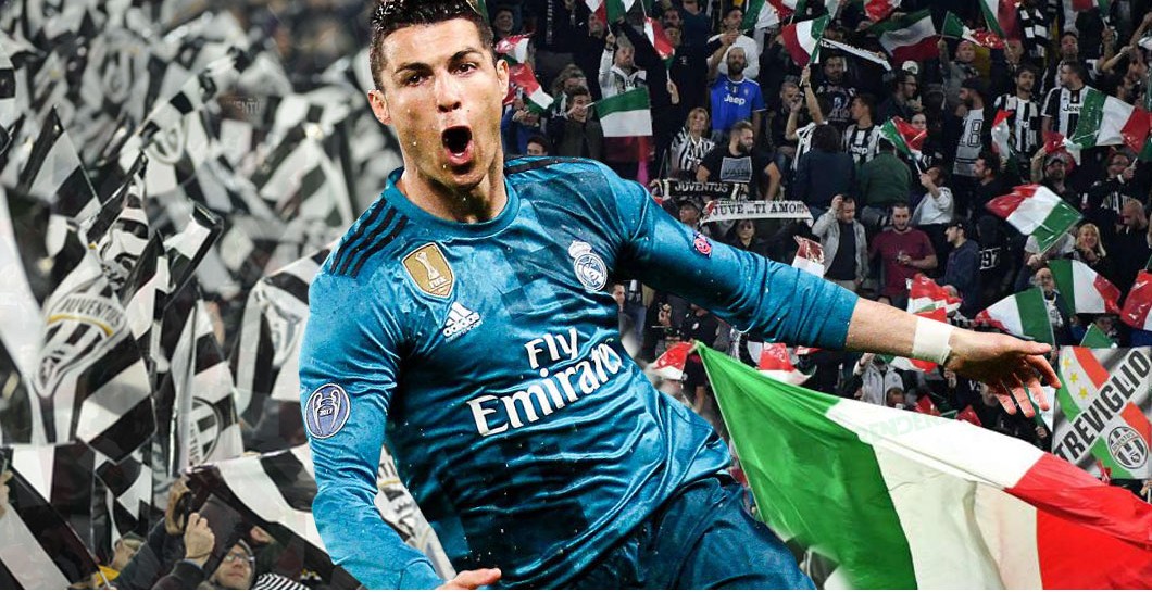 Cristiano Ronaldo con fondo de la Juventus