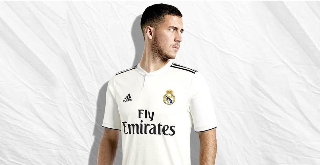Hazard vestido del Real Madrid