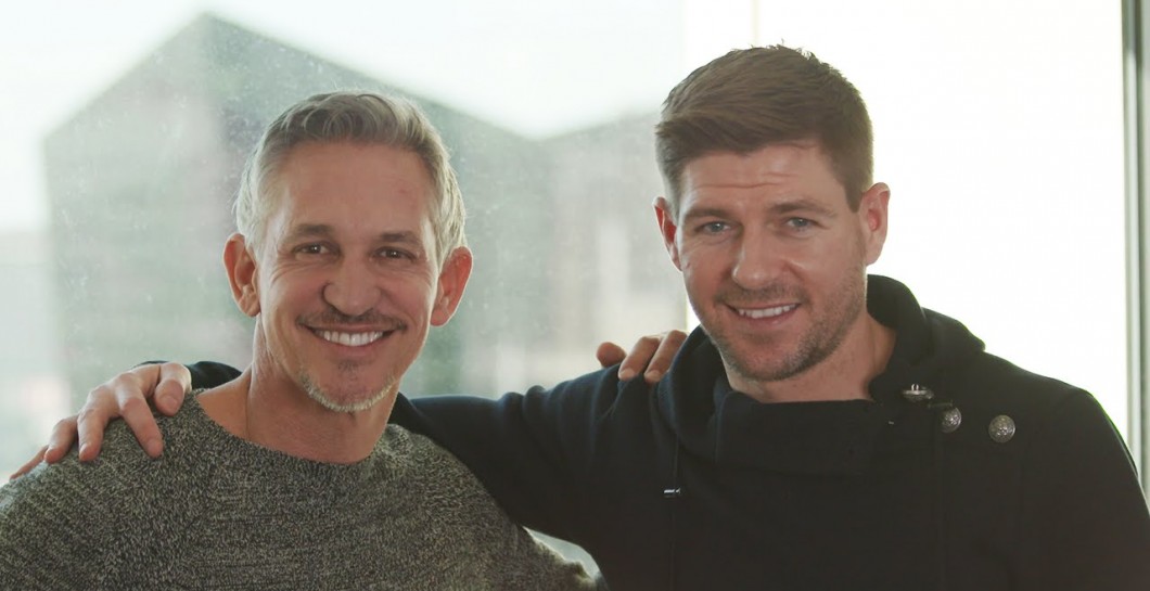 Steven Gerrard y Gary Lineker