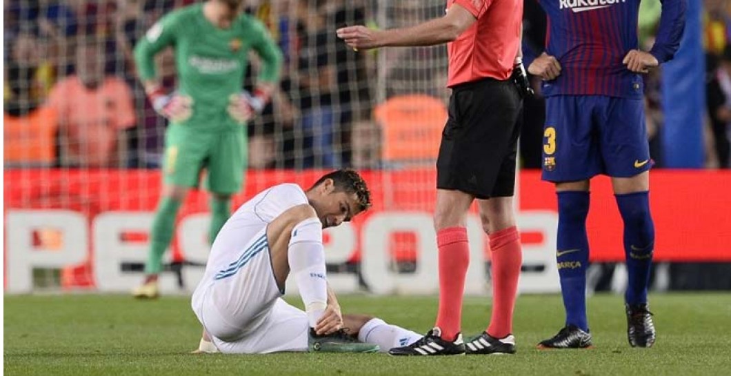 Cristiano Ronaldo lesionado en el Clásico