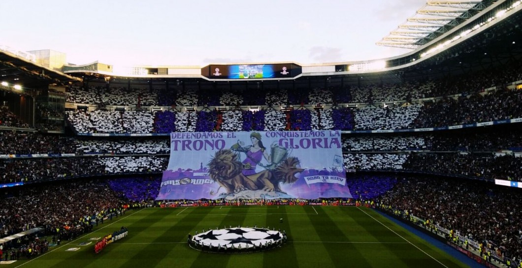 Aficionados del Real Madrid en el Bernabéu 