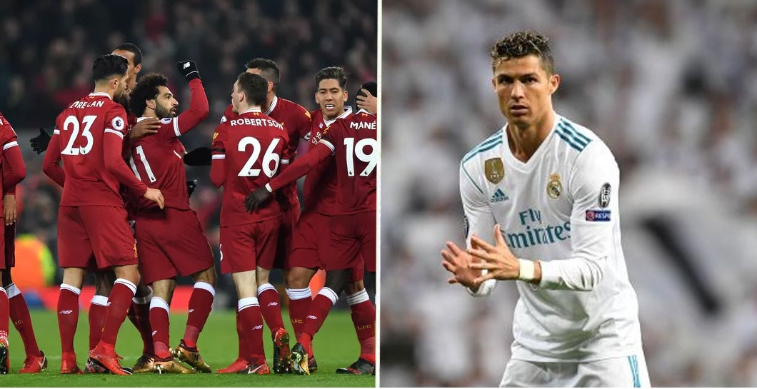 Cristiano Ronaldo y jugadores del Liverpool 
