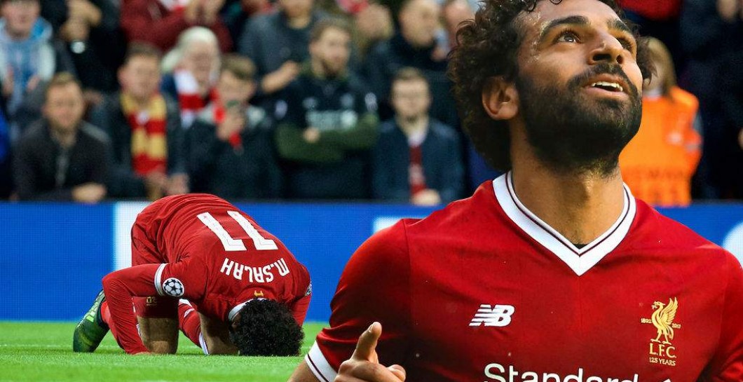 Salah con el Liverpool en un partido