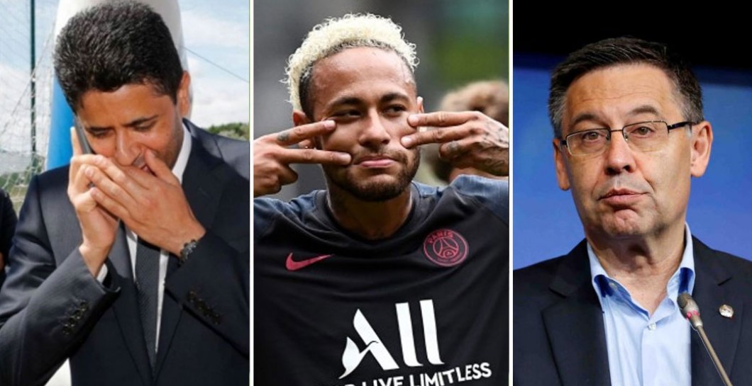 Neymar, Bartomeu y Al Khelaïfi