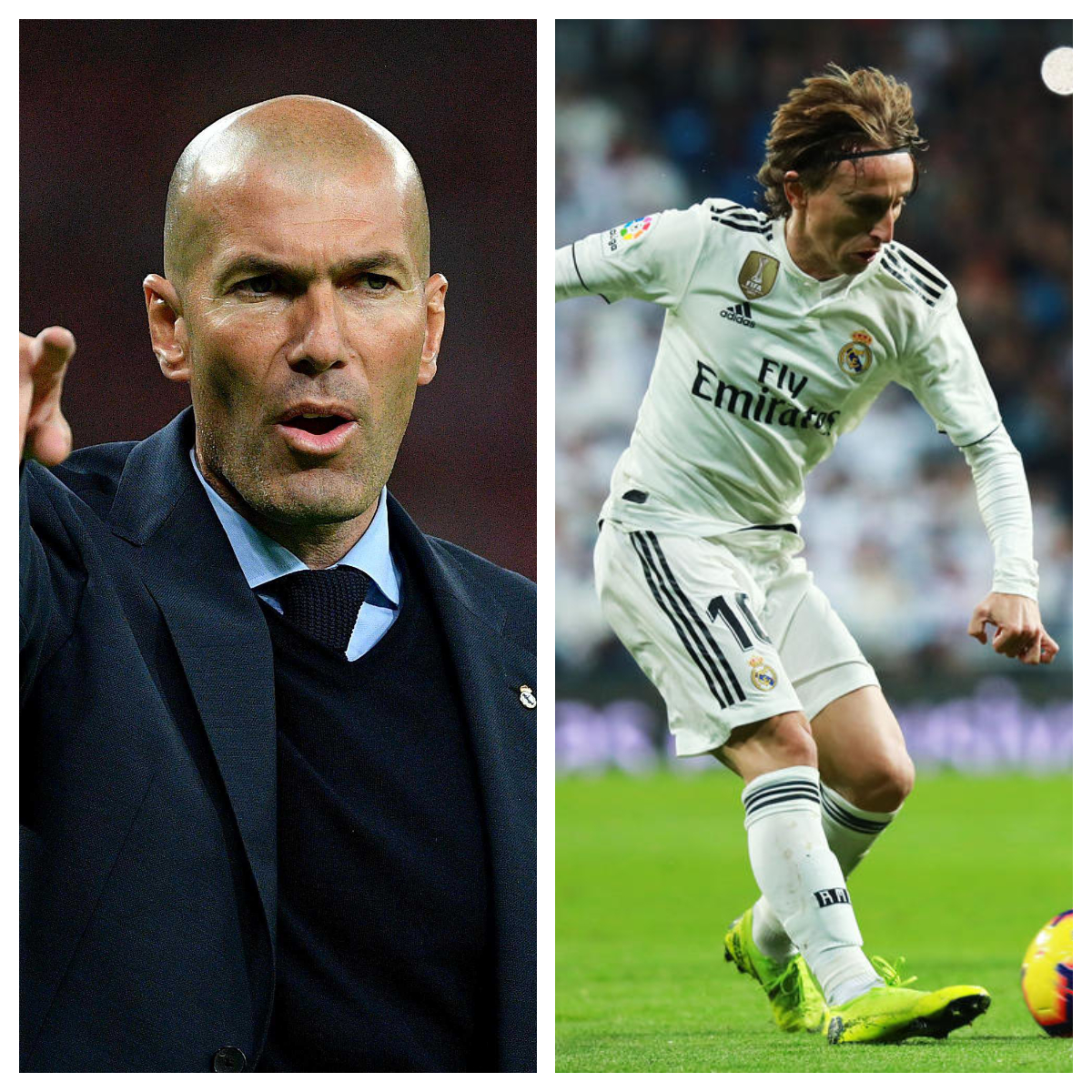 Zinedine Zidane y Luka Modric