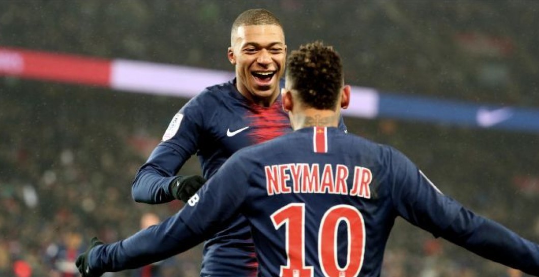 Mbappe y Neymar celebrando