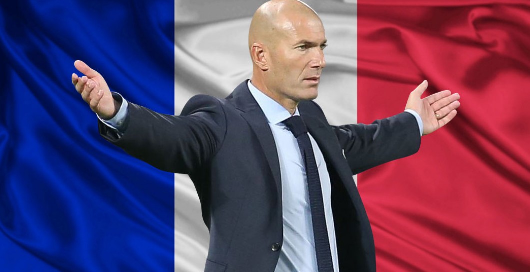 Zidane con bandera de Francia