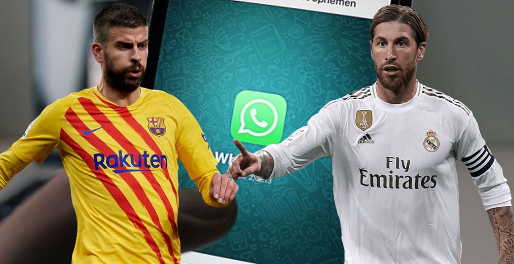 Piqué y Ramos con Whatsapp