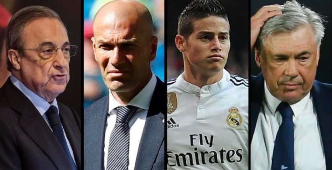 Florentino, Zidane, James y Ancelotti
